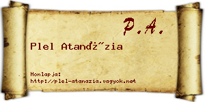 Plel Atanázia névjegykártya